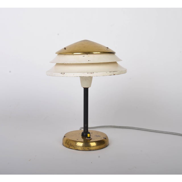 Metal Mid-Century Brass Table Lamp by Zukov, 1950s For Sale - Image 7 of 7