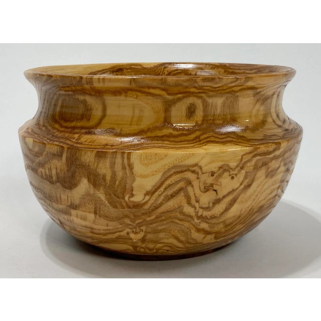 Vintage Hand Turned Burled Wood Bowl For Sale - Image 4 of 8