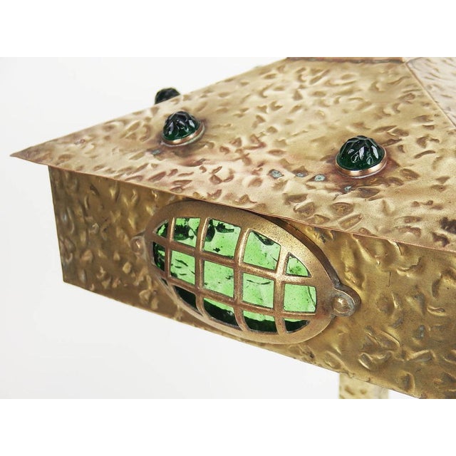 Antique Lamp in Brass and Glass, 1920s For Sale - Image 9 of 13