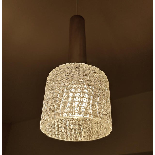 Silver Vintage Glass Pendant Lights from Kalmar, 1970s, Set of 3 For Sale - Image 8 of 15