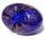 Modern Heart Shape Flower Vase Studio Art Glass Sapphire Blue With Glittery Copper Aventurine Flecks For Sale - Image 3 of 7