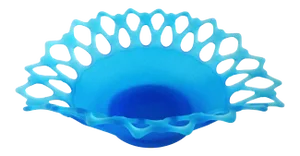 1950s Westmoreland Royal Blue Doric Satin Frosted Glass Bowl