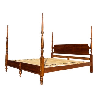 Solid Cherry Four Post King Bed For Sale