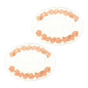 Wedgwood Pink & White Queensware Ashtrays / Catchalls, Pair