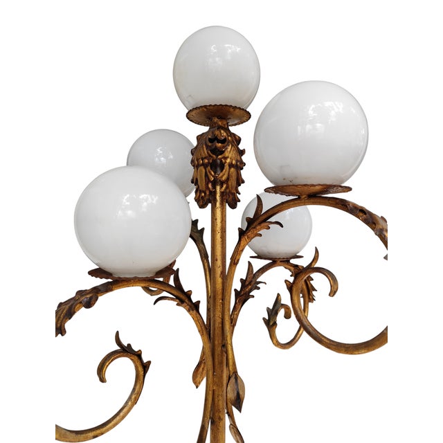 Vintage Floor Lamp in Wrought Iron, 1950s For Sale - Image 4 of 8