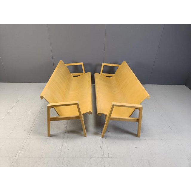Mid-Century Plywood Benches by Alvar Aalto, 1960, Set of 2 For Sale - Image 6 of 9