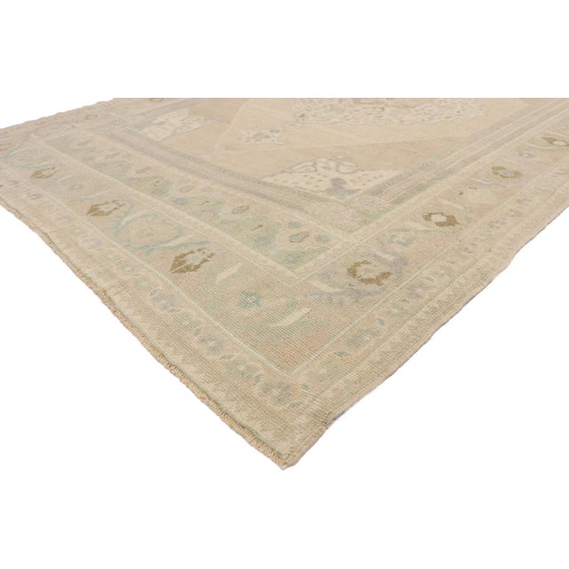 52810 Muted Vintage Turkish Oushak Rug, 05'11 x 09'04. Quiet luxe meets calm cohension in this hand knotted wool vintage...