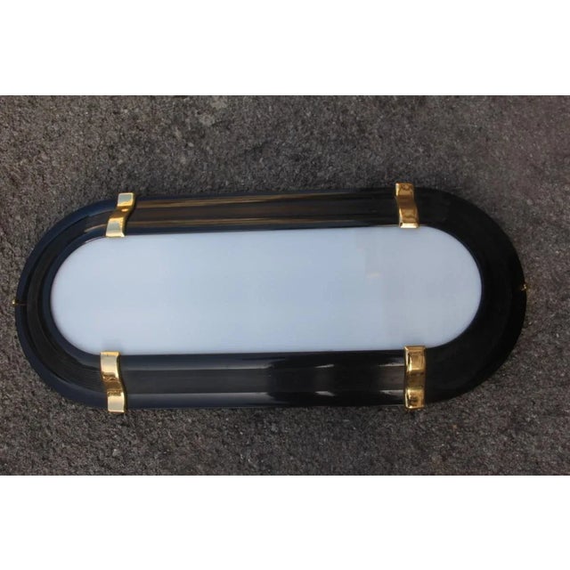 Black Italian Black & Gold Sconce, 1970s For Sale - Image 8 of 11