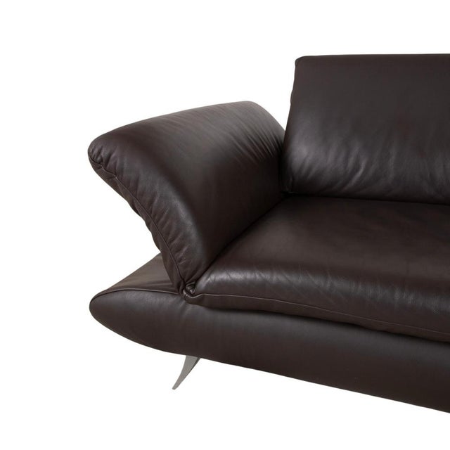 Leather Two-Seater Brown Manual Function Sofa by Koinor Velluti For Sale - Image 9 of 16