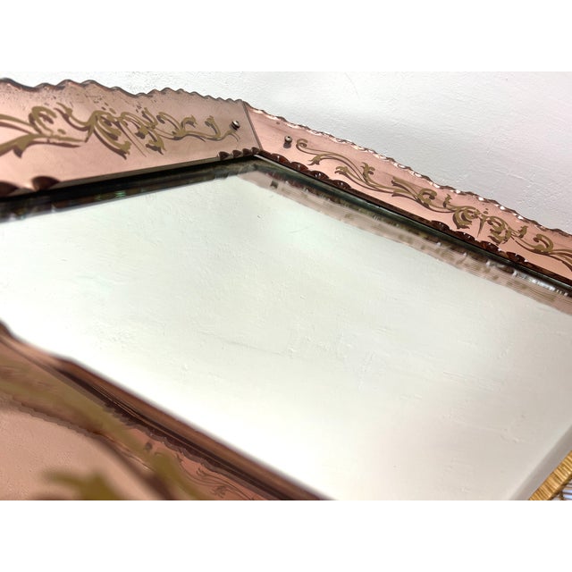 Pink Venetian Mirror, Italy, 1960s For Sale - Image 4 of 18