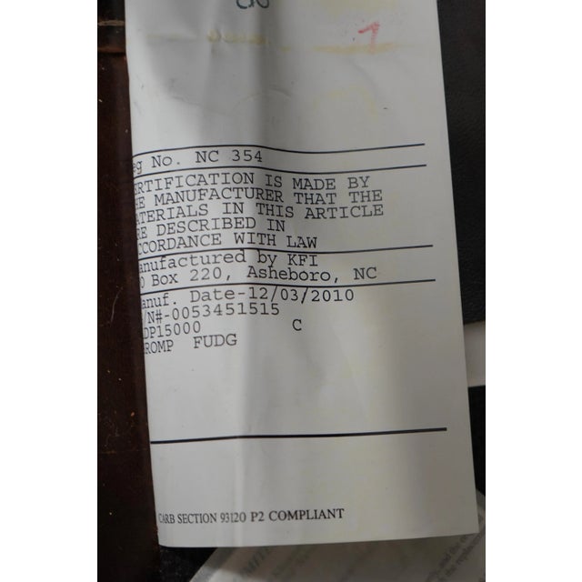 Pair High Quality Brown Leather Club Chairs For Sale - Image 11 of 12