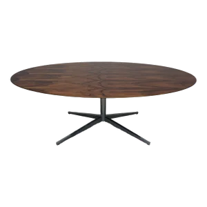 1960s Mid Century Rosewood & Chrome Oval Dining/Conference Table by Florence Knoll