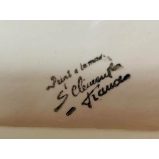 Canary Yellow 1930s St Clement French Majolica Asparagus Serving Platter For Sale - Image 8 of 9