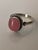 Vintage Rose Quartz Cabochon Stone and Sterling Ring (Size 9.5) For Sale - Image 4 of 8
