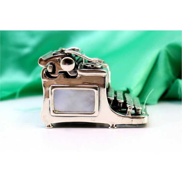 Antique Silver Model Typewriter For Sale - Image 5 of 8