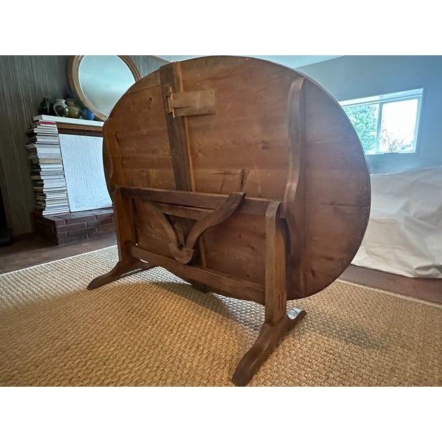 19th-Century French Provincial Oval Tilt-Top "Vendange" Wine Tasting Table For Sale In San Francisco - Image 6 of 15