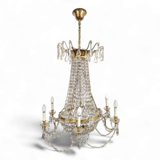 Hot Air Balloon Chandelier with Pendants and Bronze Frame For Sale