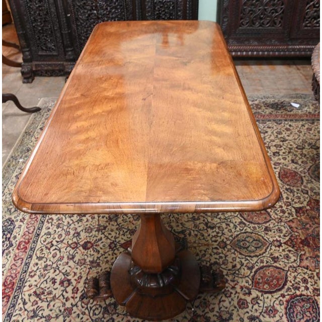 Regency Walnut Sofa Table with Tulip Legs, 1820 For Sale - Image 4 of 7