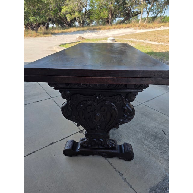 Italian Draw Leaf Refrectory Table For Sale - Image 11 of 15