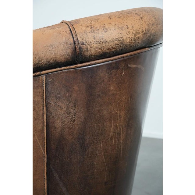 Vintage Club Chair in Sheepskin Leather For Sale - Image 12 of 13