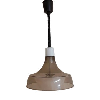 Vintage Adjustable Ceiling Lamp with Opaque White Plastic Shade, 1970s For Sale