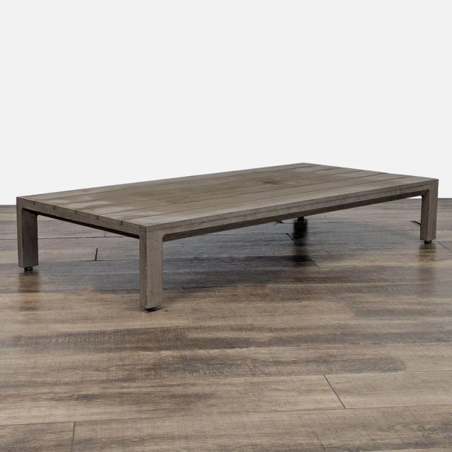Rustic Restoration Hardware Aegean Weathered Teak Outdoor Coffee Table For Sale - Image 3 of 8
