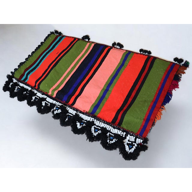 Vintage Afghan Nomad Rug Seat Cushion Cover, 1970s For Sale - Image 10 of 18