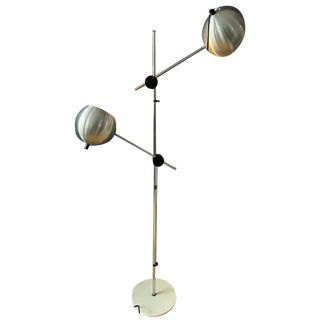 Mid-Century Silver Swing Arm Eyeball Floor Lamp For Sale