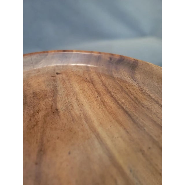 Wood 1970s Large Hand Turned Wooden Bowl For Sale - Image 7 of 7