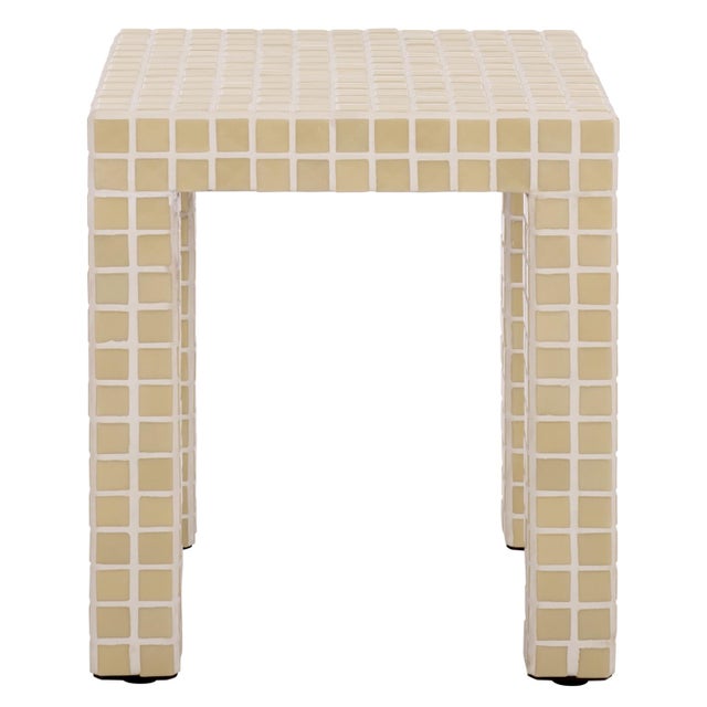 Hotaru Tile Accent Table in Cream For Sale In Philadelphia - Image 6 of 6