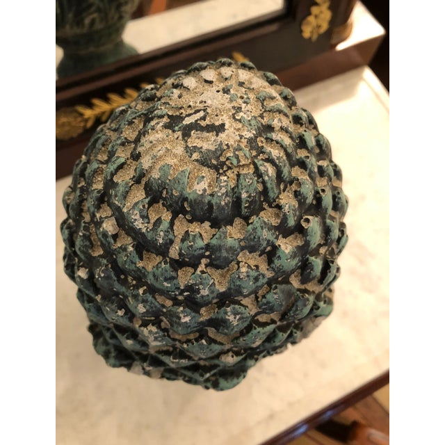 Neoclassical Vintage Pineapple Shaped Finial Sculptures -A Pair For Sale - Image 3 of 13