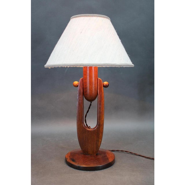 Vintage Oak Table Lamp, 1960s For Sale - Image 3 of 18