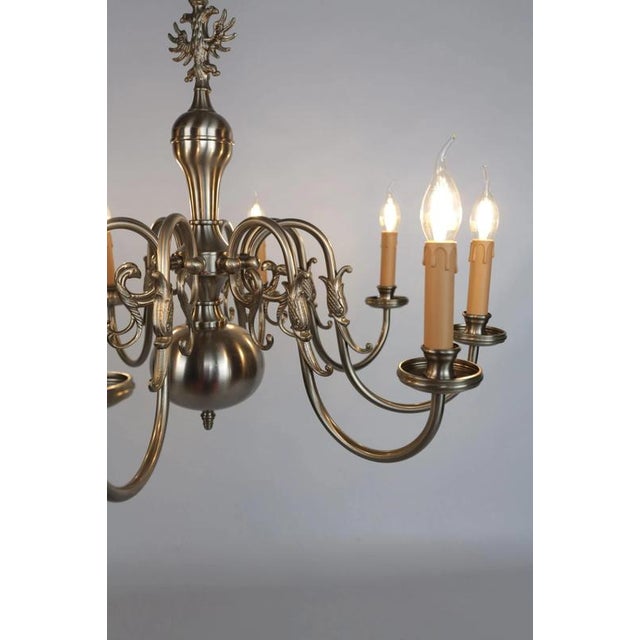 Brass Dutch Chandelier with Fish Motif For Sale - Image 4 of 8