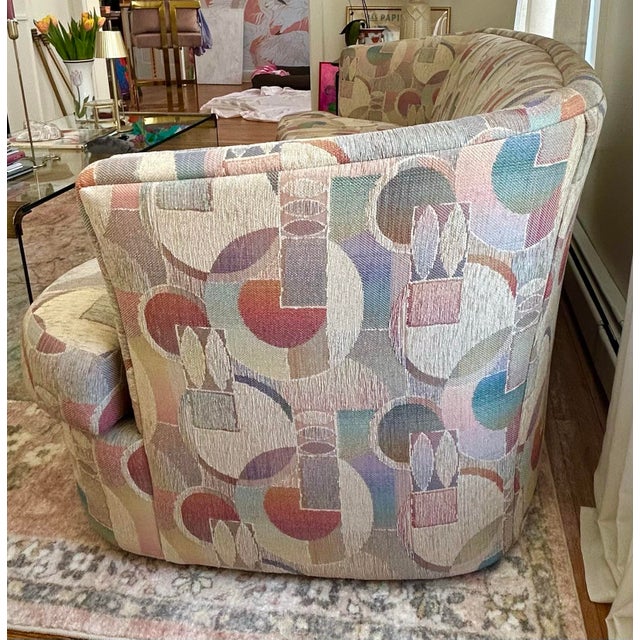 Textile 1980s Vladimir Kagan Style Post Modern Curved Sofa For Sale - Image 7 of 10
