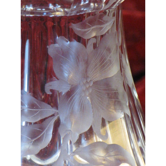 Early 20th Century Vase Art Nouveau Wheel-Cut Engraved Glass Floral and Foliate Design Dogwood For Sale - Image 17 of 18