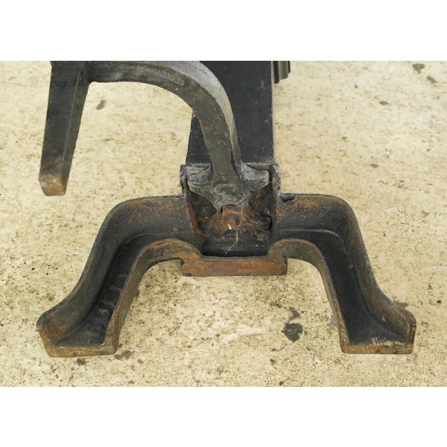 Black Pair of Antique Black Cast Iron Cannonball Andirons For Sale - Image 8 of 10