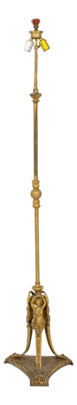 French Empire Style Gilt Metal Floor Lamp