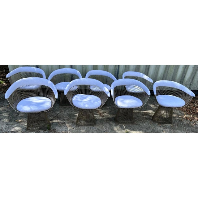 1980s Warren Platner Armchair. - Set of 8 For Sale - Image 5 of 12