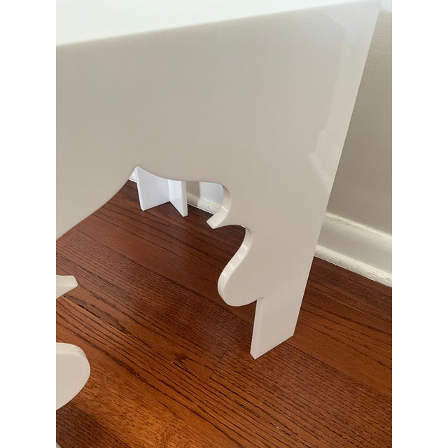 White Webb Donghia Akbar Table From Clearly Classic Collection Acrylic Lucite White Table For Sale - Image 9 of 9