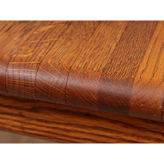 Mid 20th Century Oak Vintage Dining Table Without Leaf For Sale - Image 5 of 12