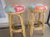 1990s Bamboo Honey Tropical Style Barstool Backless Upholstered Seat Set of 2 For Sale - Image 12 of 13