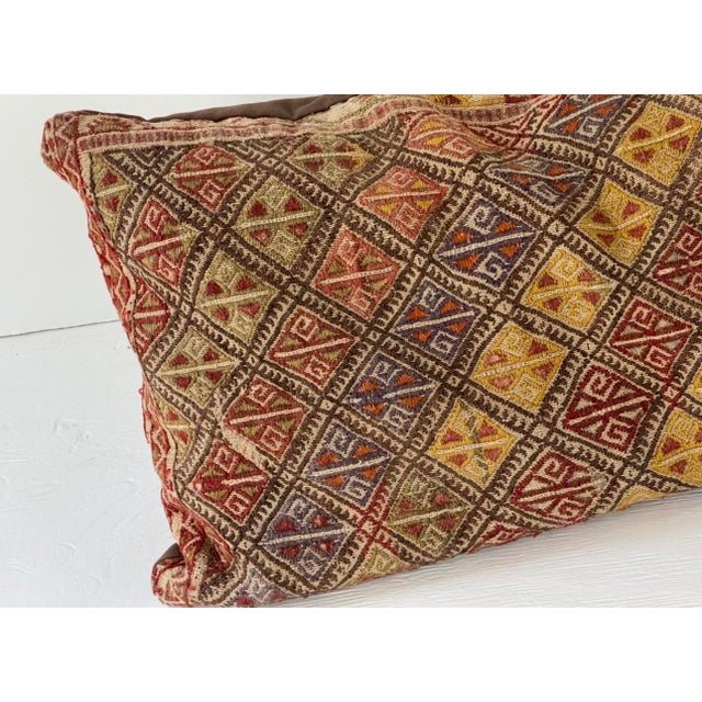 Early 20th Century Early 20th Century Caucasian Sumak Kilim Pillow For Sale - Image 5 of 14