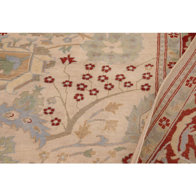 Beige Oriental Ziegler Beige Rust Hand-Knotted Wool Rug - 9'0'' X 11'11'' For Sale - Image 8 of 8