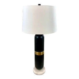 Modern Black and Brass Finished Capsule Table Lamp