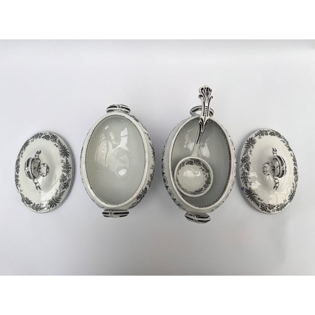 Victorian English Ironstone Alhambra Pattern Tureen Set, 1880, Set of 3 For Sale - Image 3 of 13