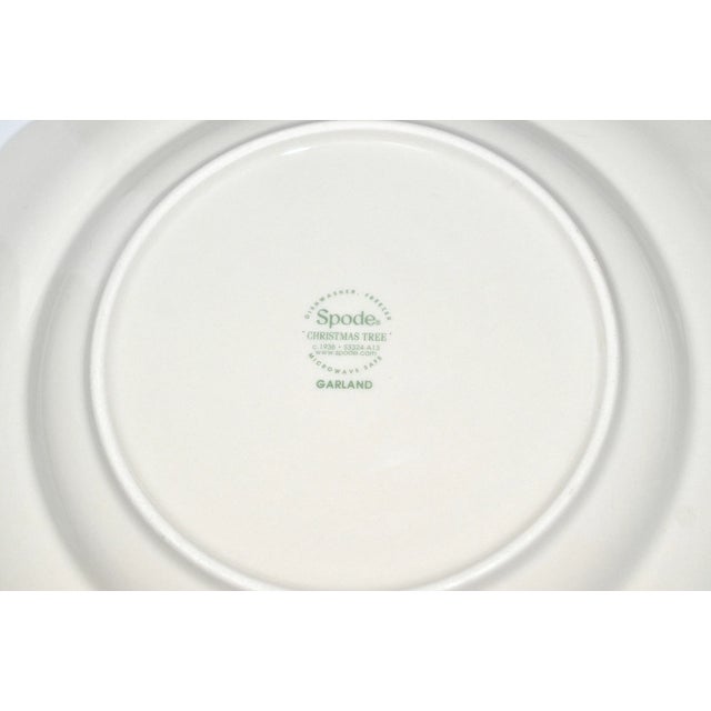 Mid-Century Modern 1990s Spode Christmas Tree Garland Square 8 5/8" Salad Plates -Set of 4 For Sale - Image 3 of 3