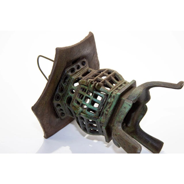 Japanese Iron Pagoda Garden Candle Lantern 1940's For Sale - Image 12 of 13