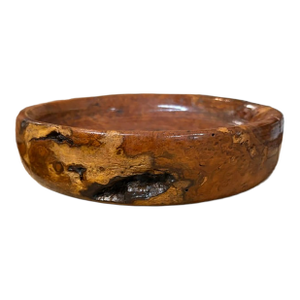 Mid 20th Century Hand Carved Burl Wood Bowl