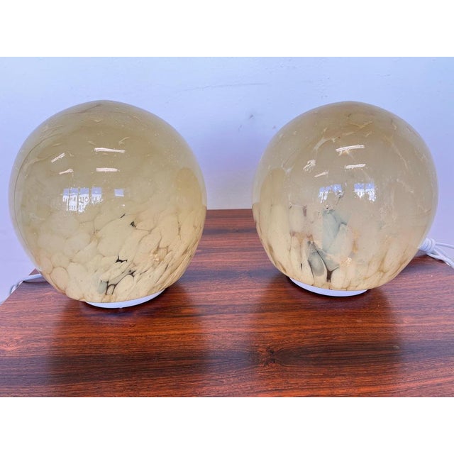 Mid-Century Art Glass Table Lamps, Czechoslovakia, 1980s, Set of 2 For Sale - Image 3 of 8