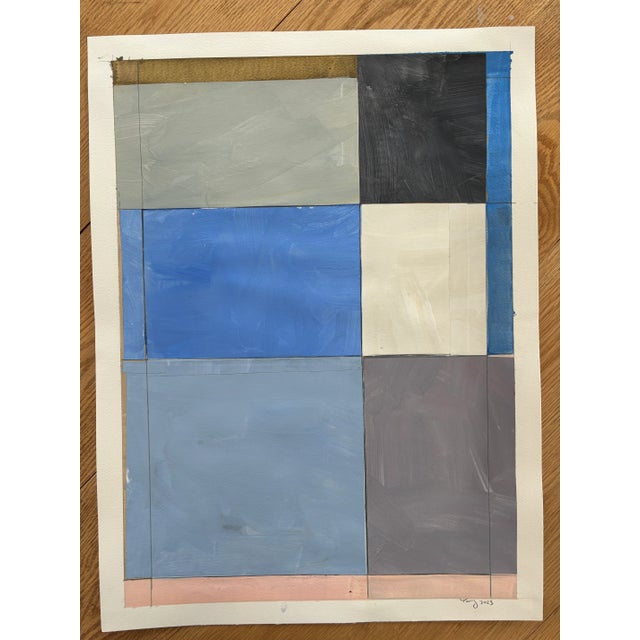 Blue Lake Series, Abstract Landscape Work on Paper by Bryan Young For Sale - Image 8 of 10